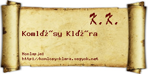 Komlósy Klára névjegykártya