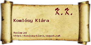 Komlósy Klára névjegykártya