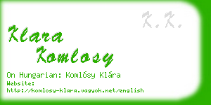klara komlosy business card