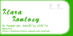 klara komlosy business card